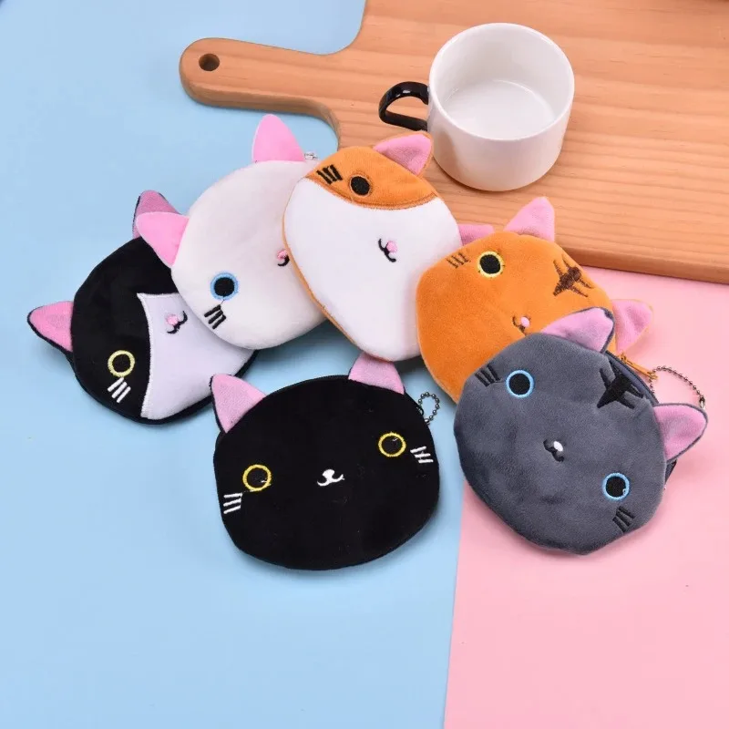 Cartoon Katze Geldbörse Plüsch Geldbörse Damen Mode Reißverschluss Mini Schlüsselwechsel Student Aufbewahrungsbrieftasche – Detail 6