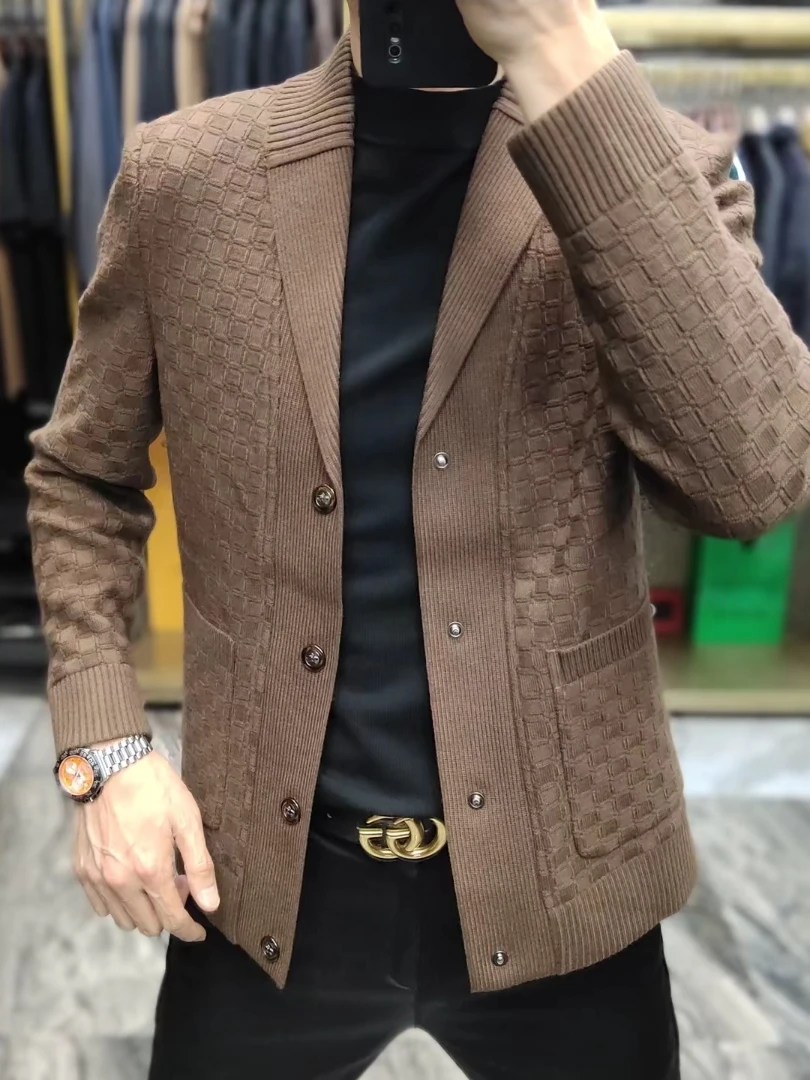 

Men's Knitted Suit Jaet Casual Busin Faion Comfortable New Arrival Autumn Winter High-End Feelings Versatile Sli