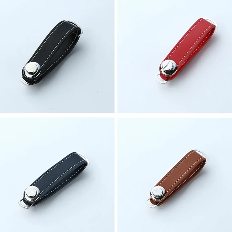 Car Key Storage Leather Bag Case Holder Multifunction Key Wallet Ring Storage Device Pocket Key Organizer Smart Leather Keychain
