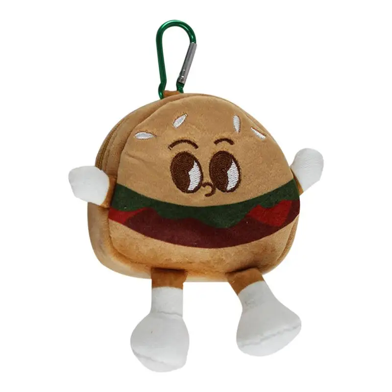 Small Coin Purse Small Keychain Coin Pouch Funny Toast Hamburger Change Purse Cartoon Coin Purse Keychain Zipper Change Pouch