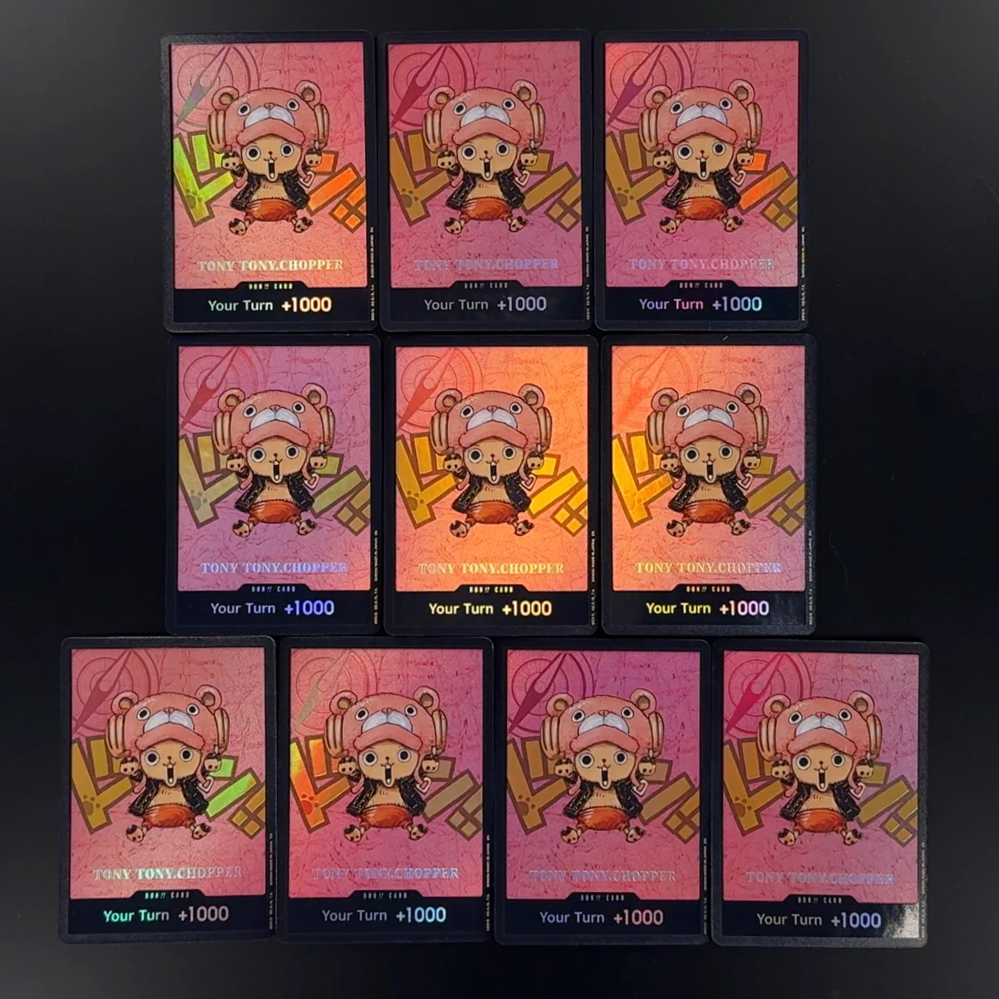 OPCG One Piece X Kumamon Englische DON-Karte 3D-Texturierte Strohhut-Team Luffy Zoro Nami Chopper Robin Anime Sammelkarten TCG