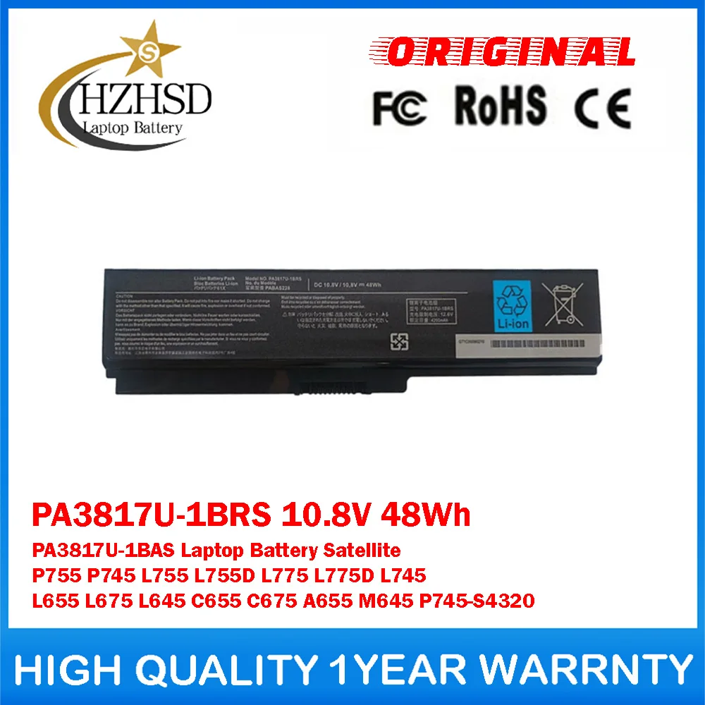 

PA3817U-1BRS 10.8V 48Wh PA3817U-1BAS Genuine Original Laptop Battery For Toshiba Satellite P755 P745 L755 L755D L775 L775D L745