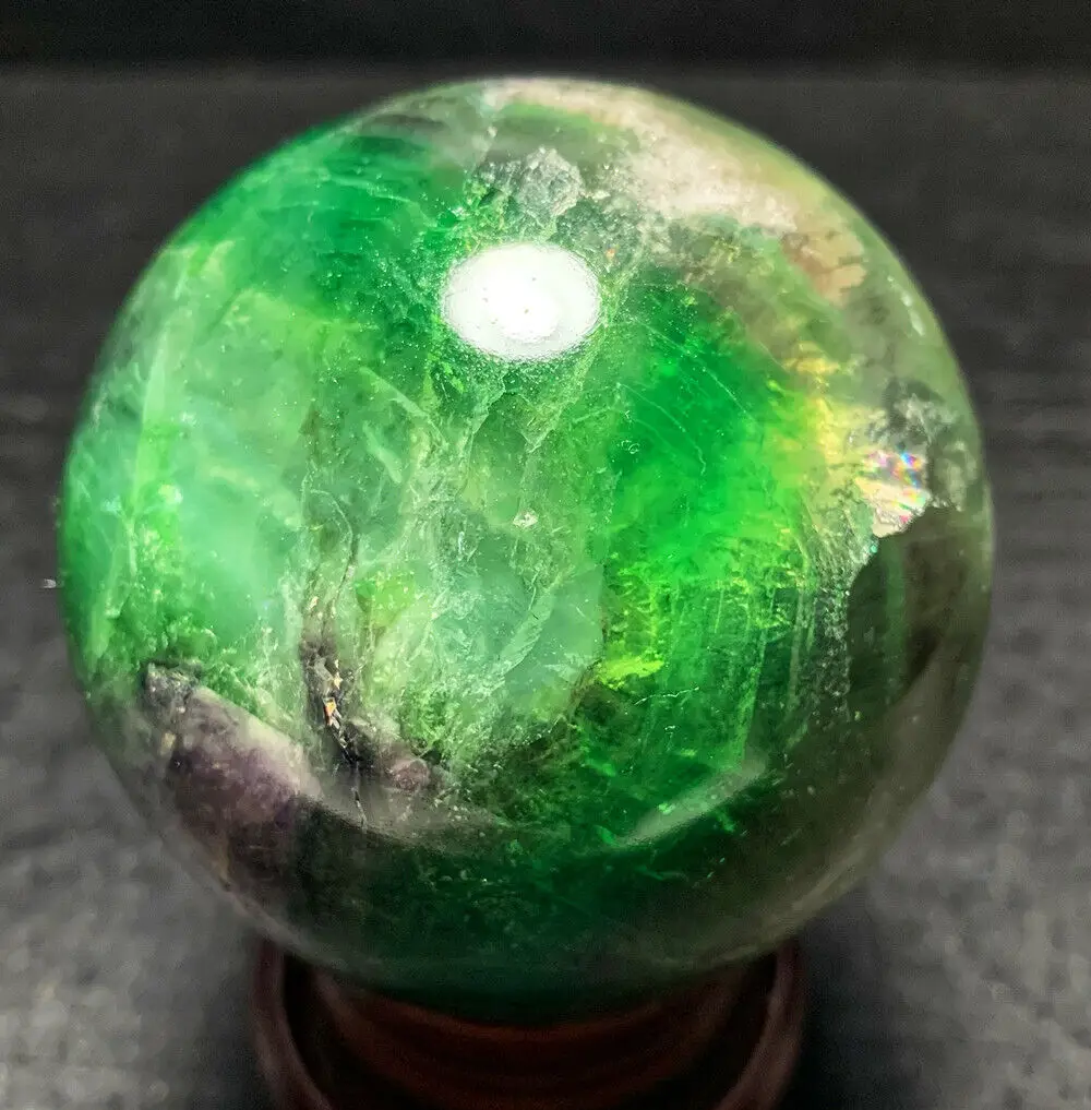 Natural Fluorite ball Colorful Quartz Crystal Gemstone Healing