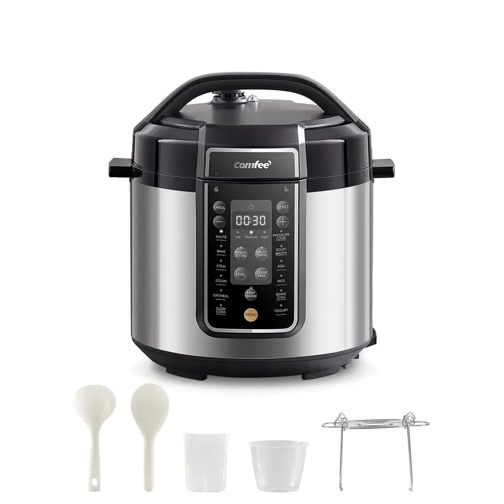 6 Quart Pressure Cooker with 13 Cooking Functions Non-Stick Ceramic Pot Yogurt Maker Rice Cooker Accessories Included