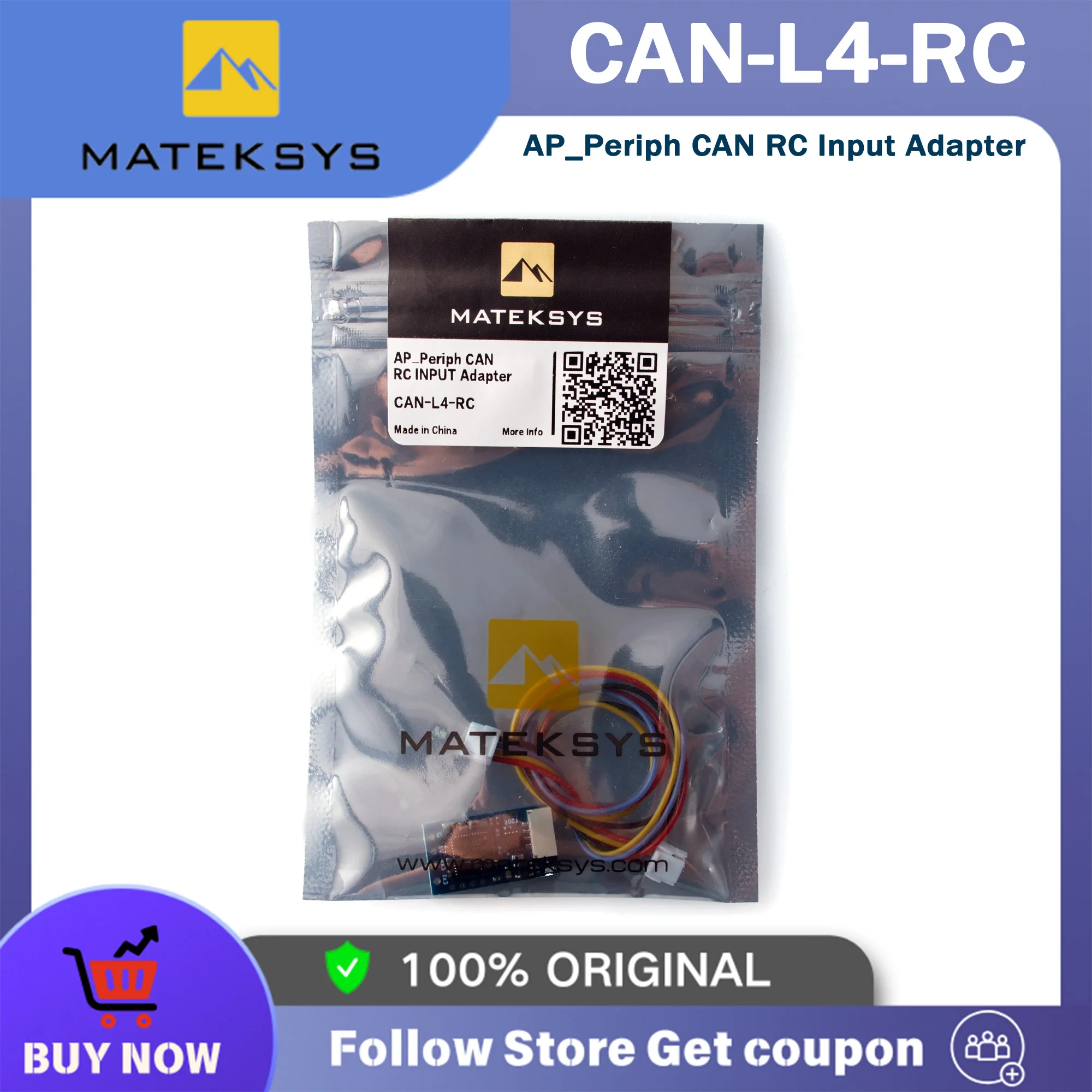 

MATEK Mateksys CAN-L4-RC STM32L431 MCU AP_PERIPH CAN RC ВХОДНОЙ АДАПТЕР CAN Приемник для радиоуправляемой модели самолета