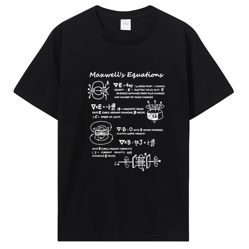 Funny Electromagnetic Physics Maxwell Equation Formula T Shirts Graphic Cotton Tshirt Birthday Gifts Summer T-shirt Men Clothing