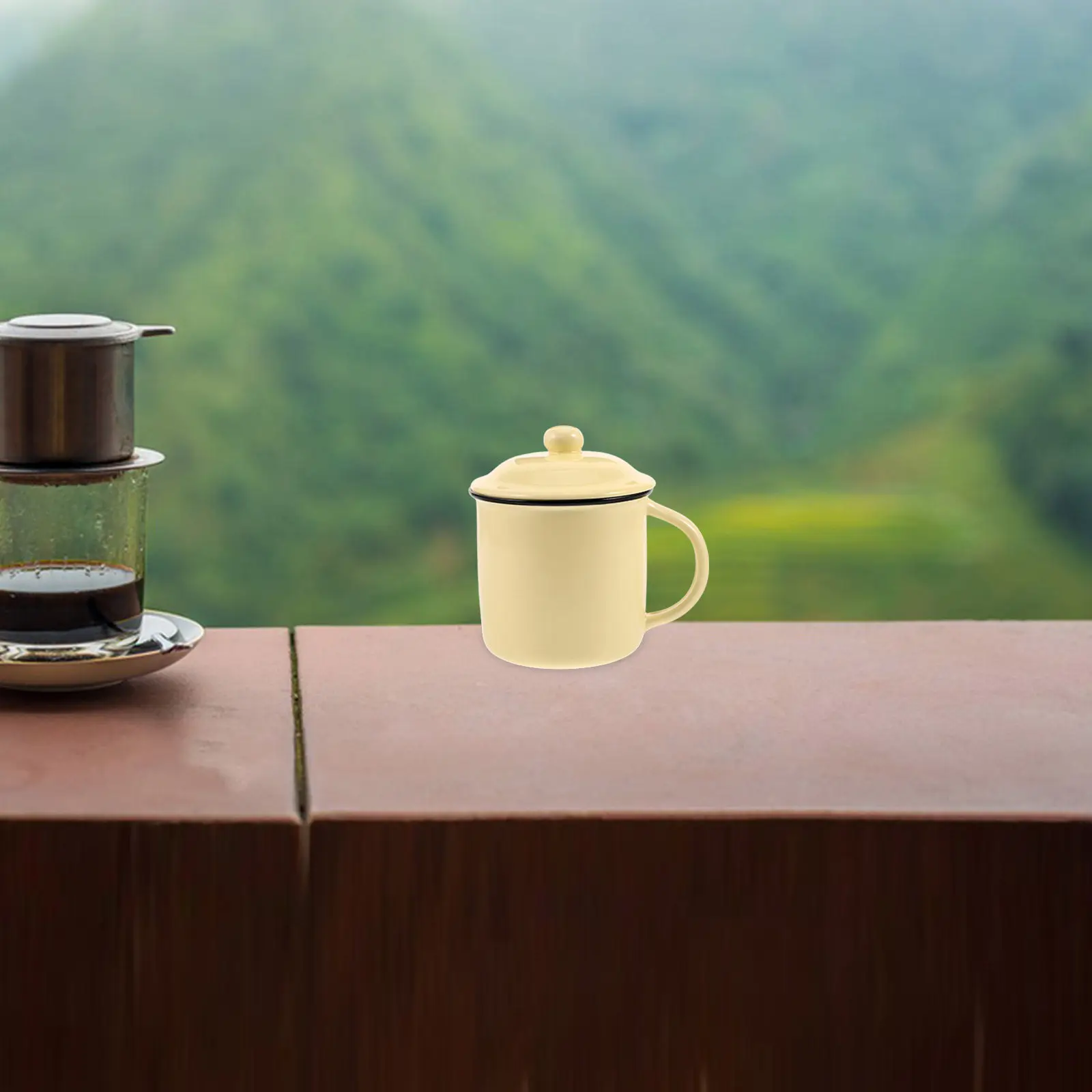 Retro Camping Coffee Mug Vintage Insulated Portable Mug for Outdoor Adventure Campfire Tea Coffee Drinking Household Party