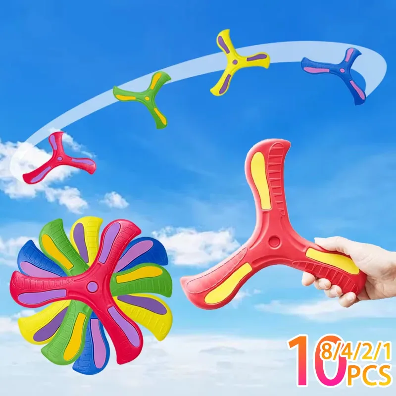 1-10PCS เด็กสามเหลี่ยม Boomerang ของเล่นกลางแจ้งสําหรับผู้ปกครองเด็กปฏิสัมพันธ์ปลอดภัยทนทาน Flying Disc อุปกรณ์กีฬา