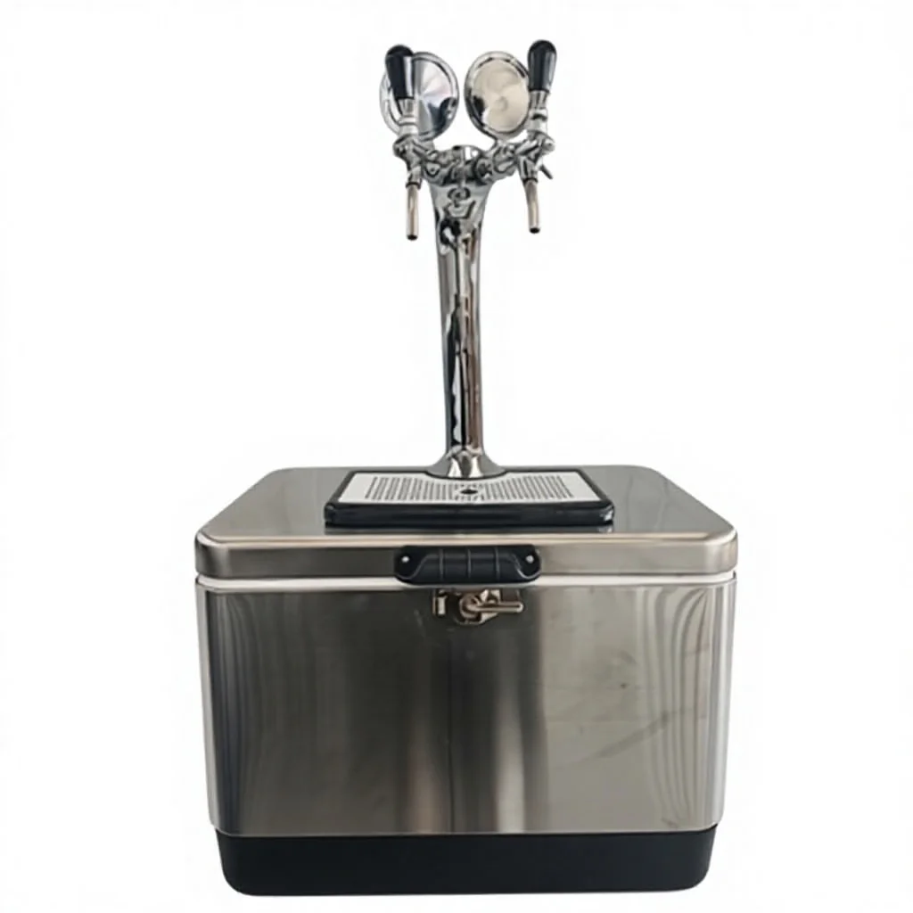 Outdoor Portable Stainless Steel Beer Jockey Box Ice Chest Chiller Cooler Box With Tap Tower Set For Field Bar Camping