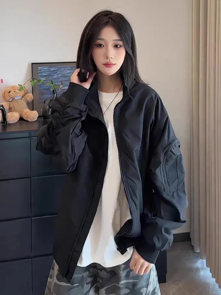 

Bla American Sle Stand Collar Flight Jaet Men's Casual ort Workwear Coat Versatile Leisure Baseball orm