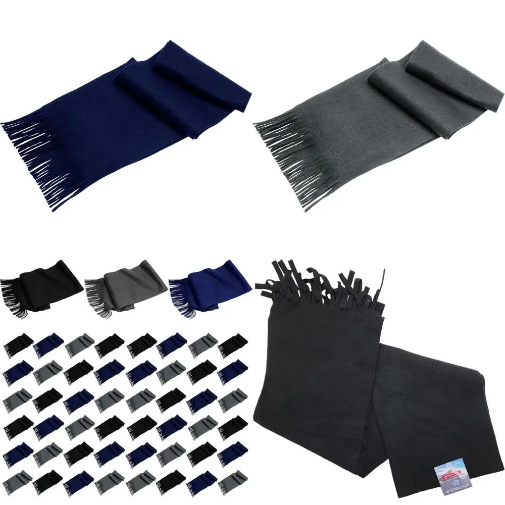 عبوة كبيرة مكونة من 48 أوشحة شتوية دافئة من الصوف للجنسين لتبرع الرجال والنساء