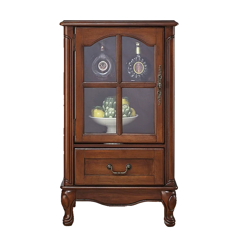 American all solid wood display cabinet & European living room TV desk & retro dining room storage tea and meal side table