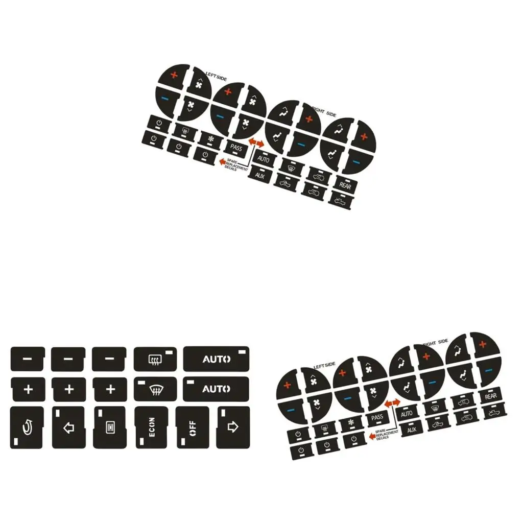 Automotive Interior Button Decals Stickers Universal Trim Car Radio Stickers