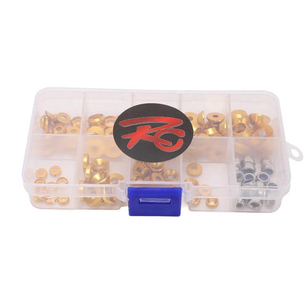 Durable Aluminum Alloy RC Screw Washer Kit M2.5/M3/M4 1/10 1/8 Scale RC Cars Screw Kit Round Head Gasket For RC Hobby