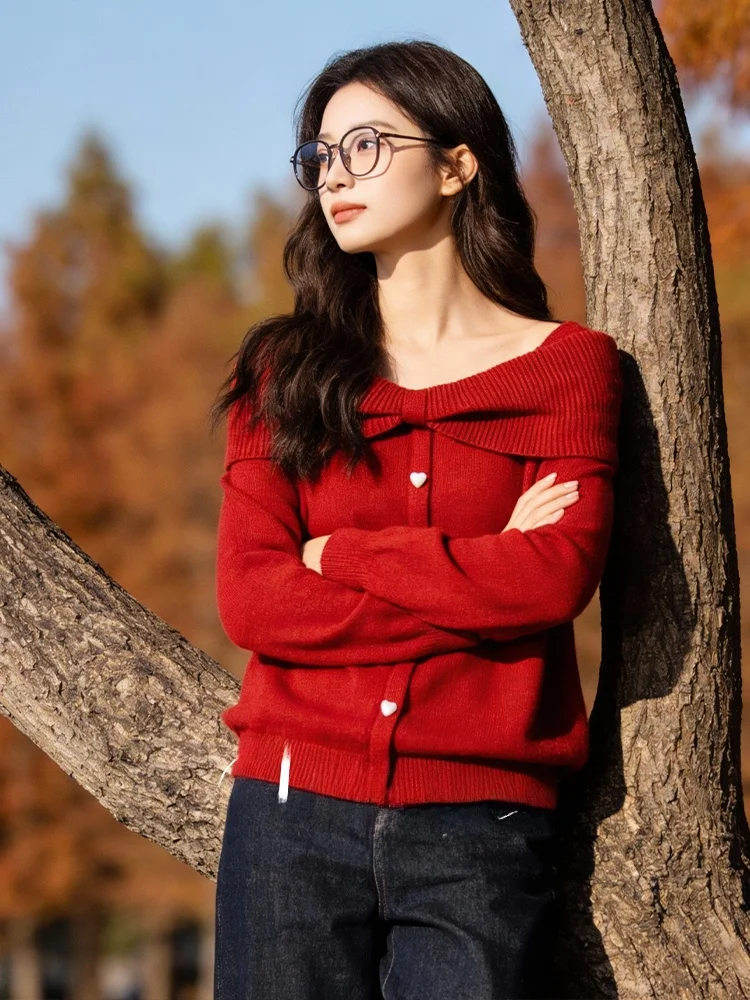 

Spring 2026 Large Size Square Collar Knitted Sweater Women's Faionable Open Cardigan Casual Sle Long Sve round Ne Top