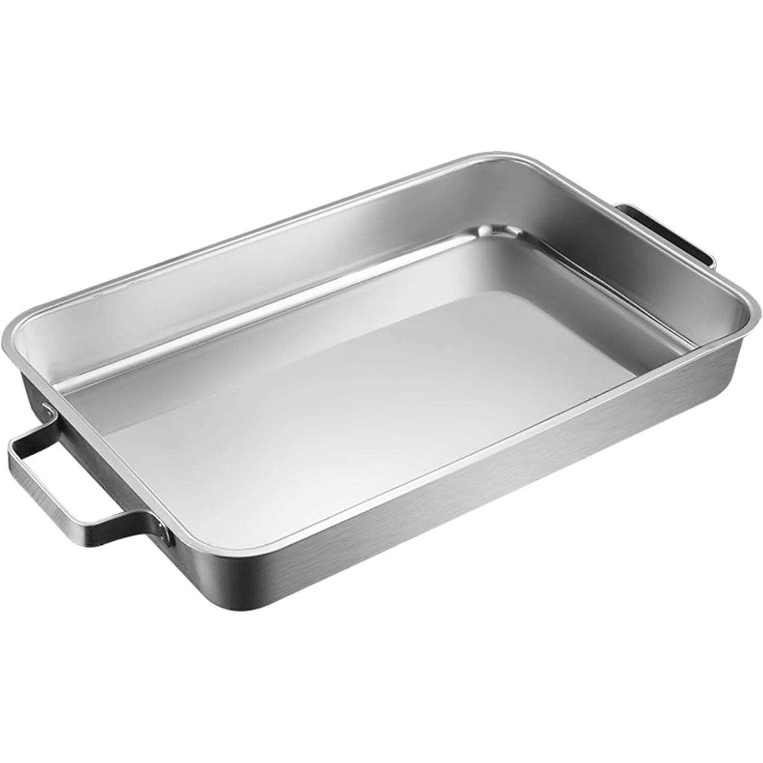 

Stainless Steel Roasting Pan – Rectangular Deep Roaster with Double Handles | Turkey, Chicken, Lasagna, Seafood & Lobster Tray