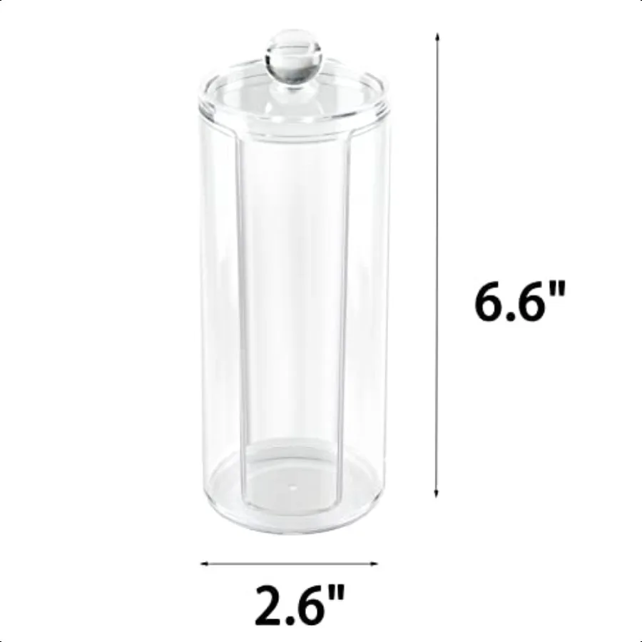 アクリル製コットンラウンドホルダー、蓋付き、化粧台用、メイク落としパッドオーガナイザー、透明な丸型コスメティック収納ディスプレイケース