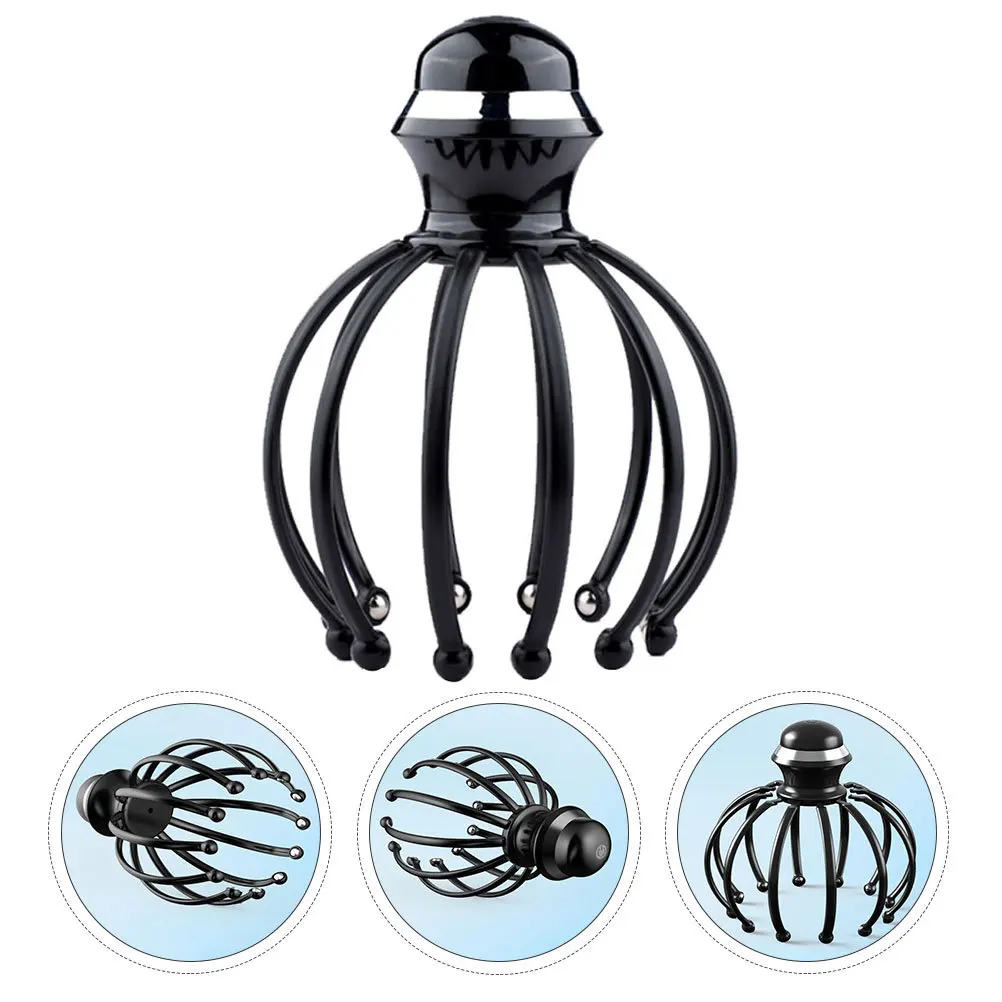 

1 шт., массажер для головы, коготь, массажер для кожи головы, черный ручной электрический массажер со стальным шариком, способствующий кровообращение, снятие стресса