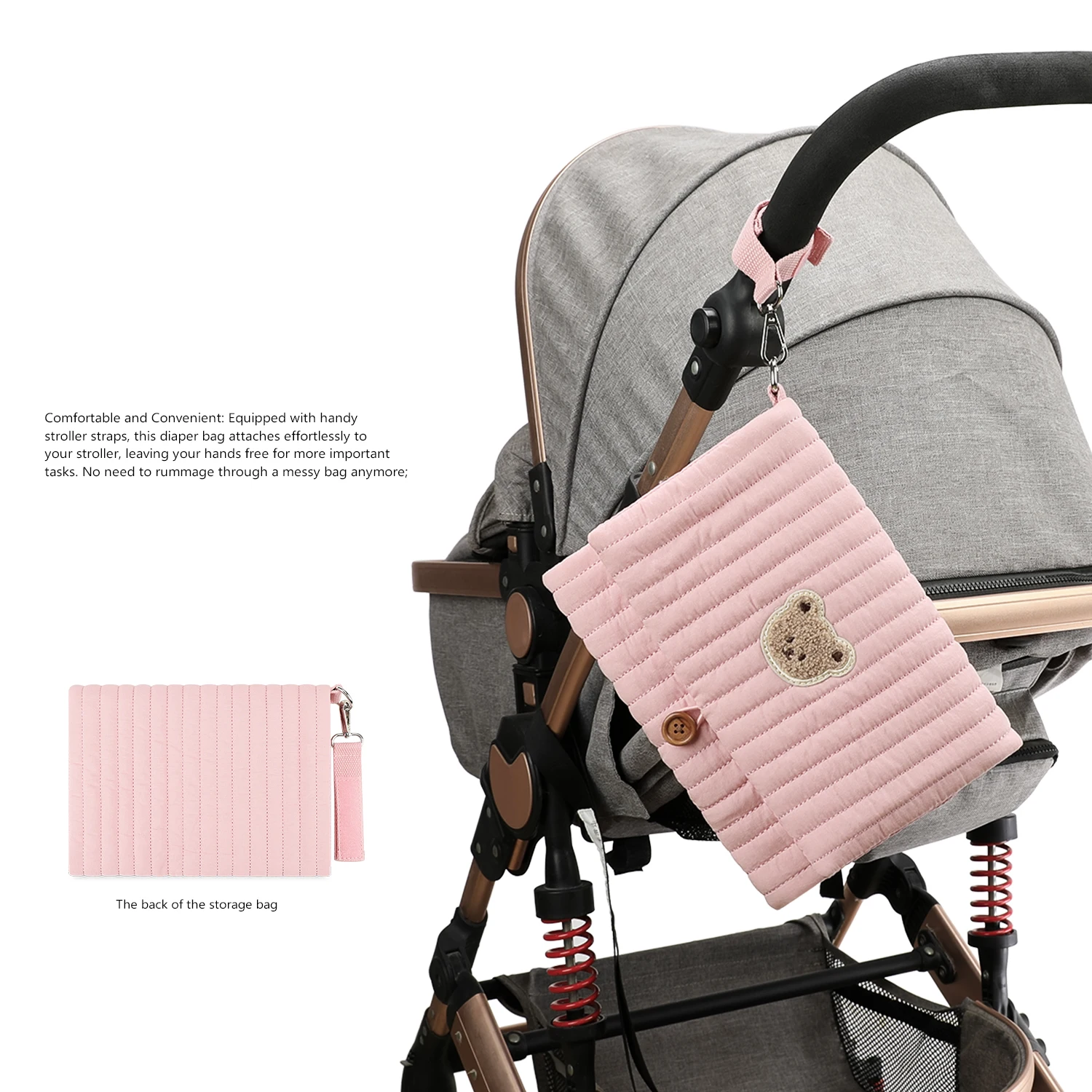 حقيبة تعبئة وتنظيم الحفاضات متعددة الوظائف من النوع المعلق للسفر للأم والطفل #5
