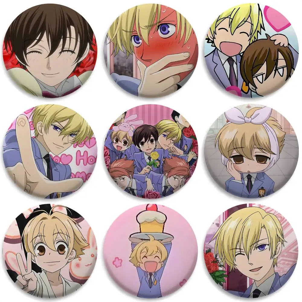 

Ouran High School Host Club Badges Round Exquisite Badge Brooches Creative Pins For Clothes Hat Backpack Gift Accessories