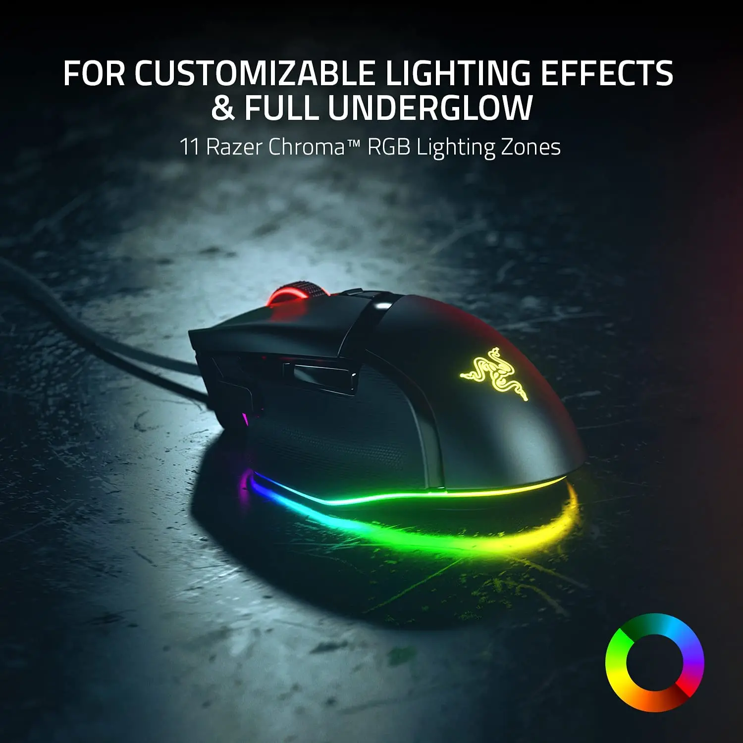 Razer Basilisk V3 ratón ergonómico personalizable para juegos, interruptor de ratón para juegos más rápido, iluminación croma RGB, 26K DPI óptico Senso