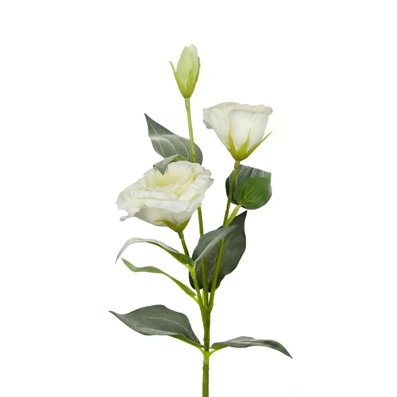 

Искусственный цветок лиянтуса с тремя ветками, сделай сам, свадебное украшение, искусственный цветок, оптовая продажа, тригональный цветок эустомы