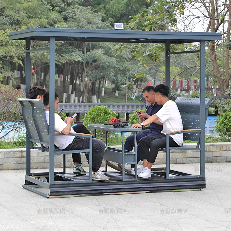 Outdoor swing power rocking chair household courtyard four-person villa preferred outdoor aluminum alloy leisure