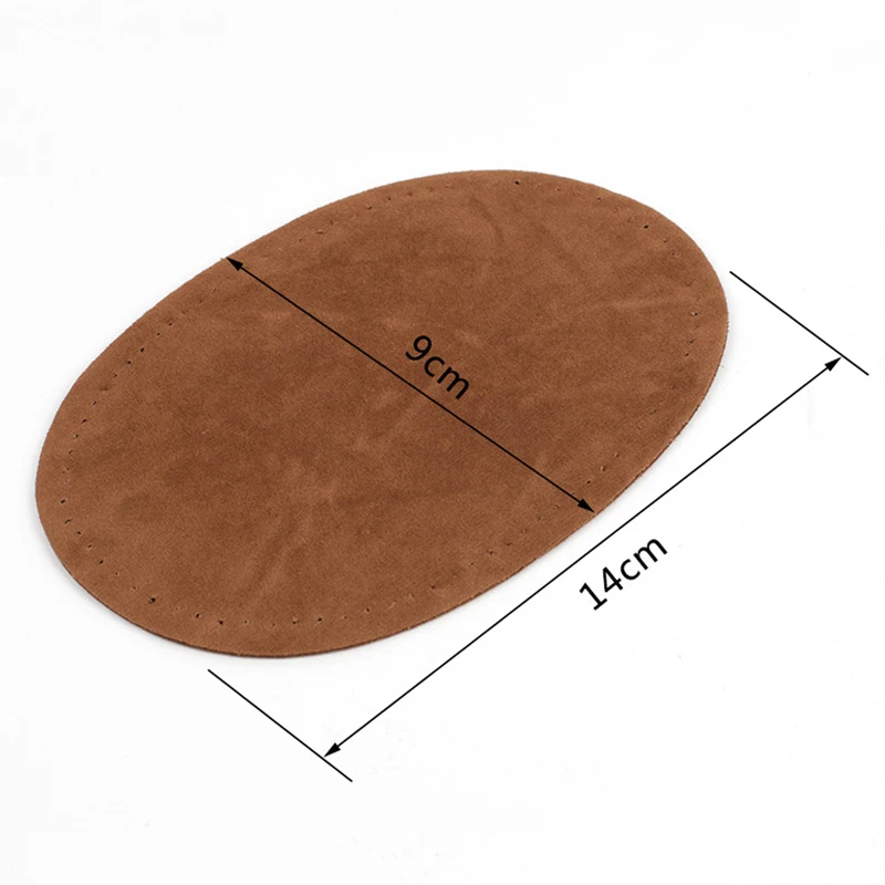 2 pcs/set Universal Oval Shaped Clothing Patches Solid Color PU Leather Elbow Knee Repair Sewing Accessories Brown Blue Black