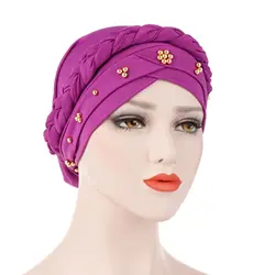Fashion Style 2024 Spring Summer African Women Solid Color Beauty Casual Headtie African Caps African Headtie