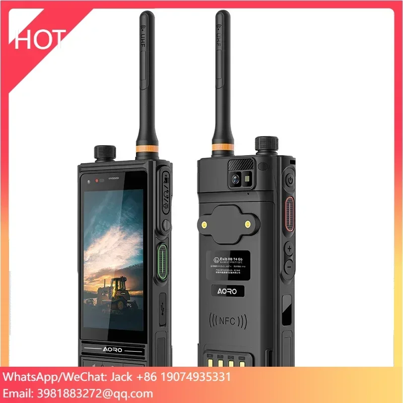 

DMR 4W Aoro M6 Walkie Talkie VHF & UHF 2-10KM Range NFC RTK ATEX Certified Wireless Communication Rugged Handheld Two-Way Radio