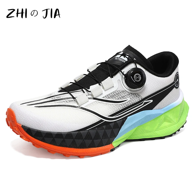 

Мужские популярные походные туфли для бездорожья, новые летние дышащие кроссовки с вращающейся пряжкой и сеткой, модные трендовые кроссовки для бега