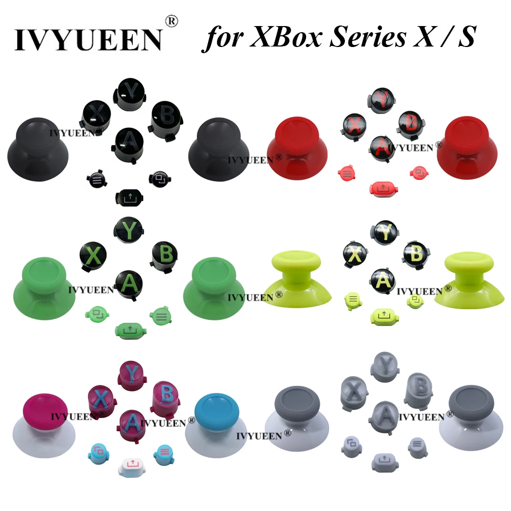 IVYUEEN استبدال Thumbsticks ل Xbox Series X S تحكم المقود ABXY عمل الوجه حصة الخيار أزرار طقم عصري إصلاح