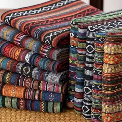 Materiale Tessuto Cotone Il Panno Tissu Au Metre Tessuto Tinta Unita Stile Etnico con Pompini Tela Maglia Stampata toalha de mesa