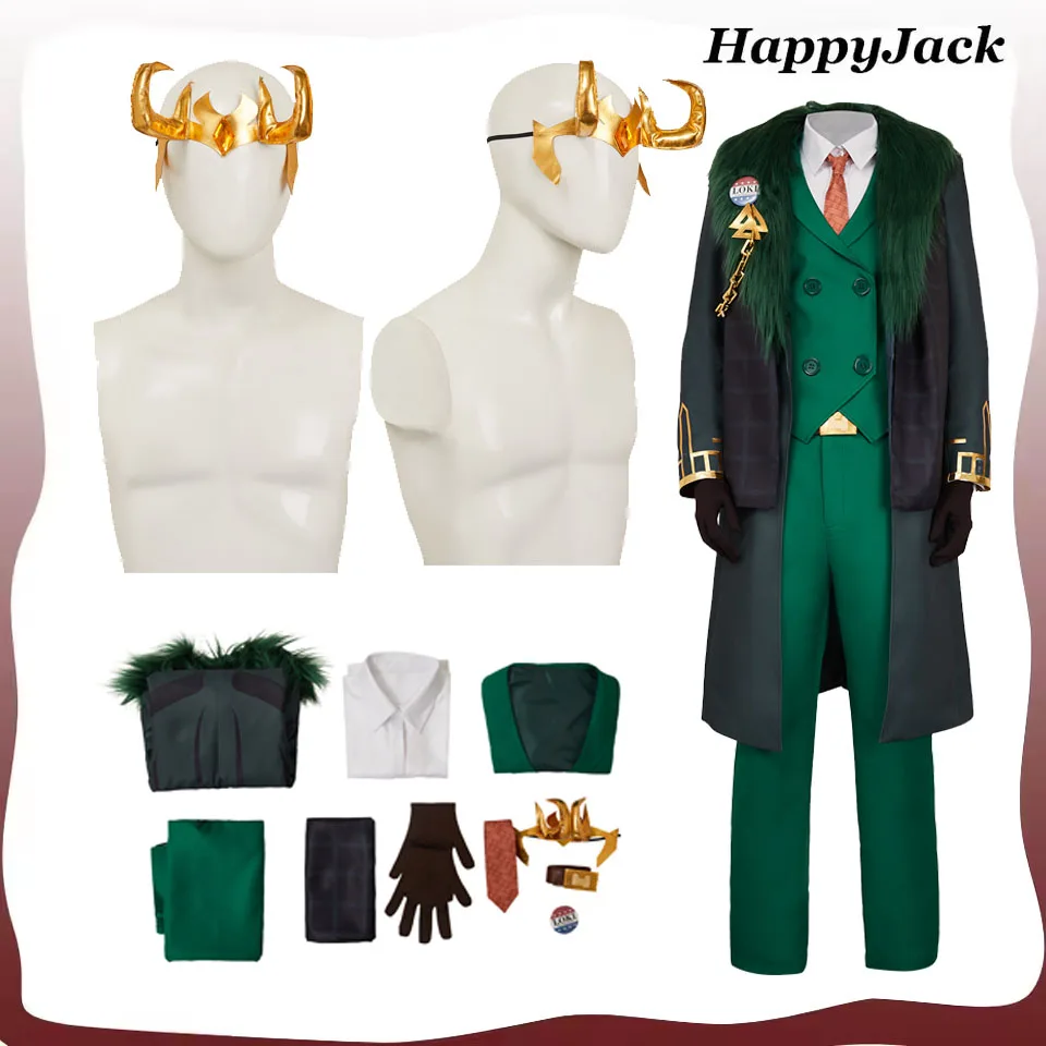 

Loki Cosplay Costume Uniform President Clothing Shirt Vest Coat Pants Outfits Halloween Carnival Party Disguise Clothes Suits