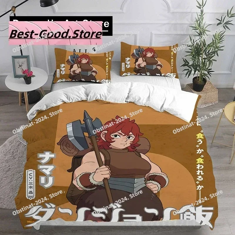 Fashion 3d Printed Anime Delicious in Dungeon Bedding Set Boys Girls Twin Queen King Size Duvet Cover Pillowcase Bed boys Adults