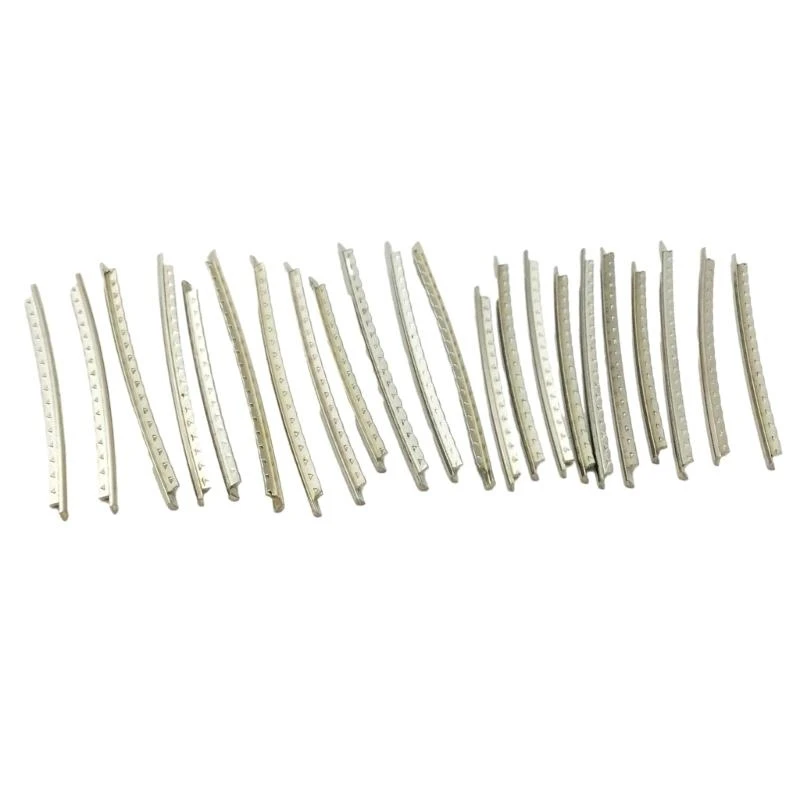 24Pcs Cupronickel 2.4/2.7/2.9mm Width 24 Frets Guitar Fret Wire Fretwire Set for Electric Guitar Bass Guitar Fingerboard 24BD