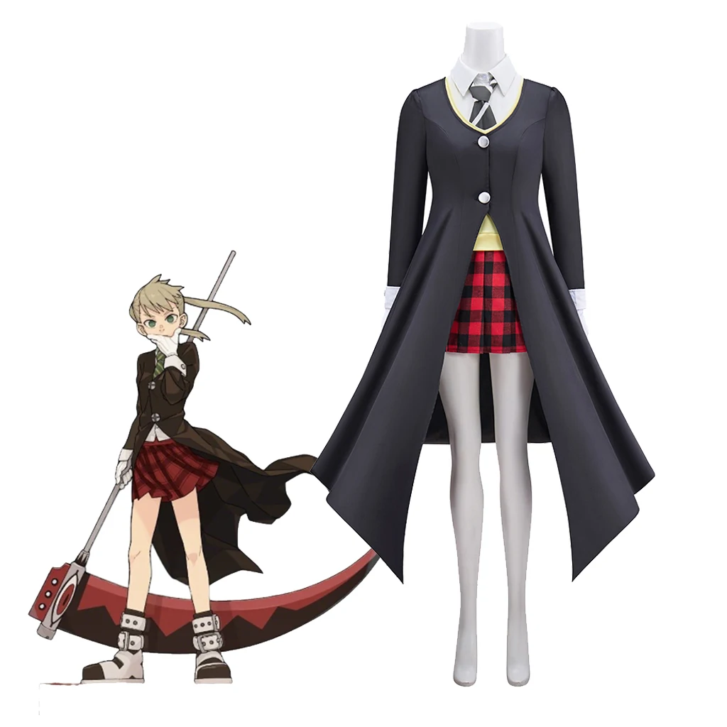 Anime Soul Cos Eater Meister Maka Albarn Cosplay Costume Uniform Death College Outfiits Halloween Party Maka Role Play Outfit