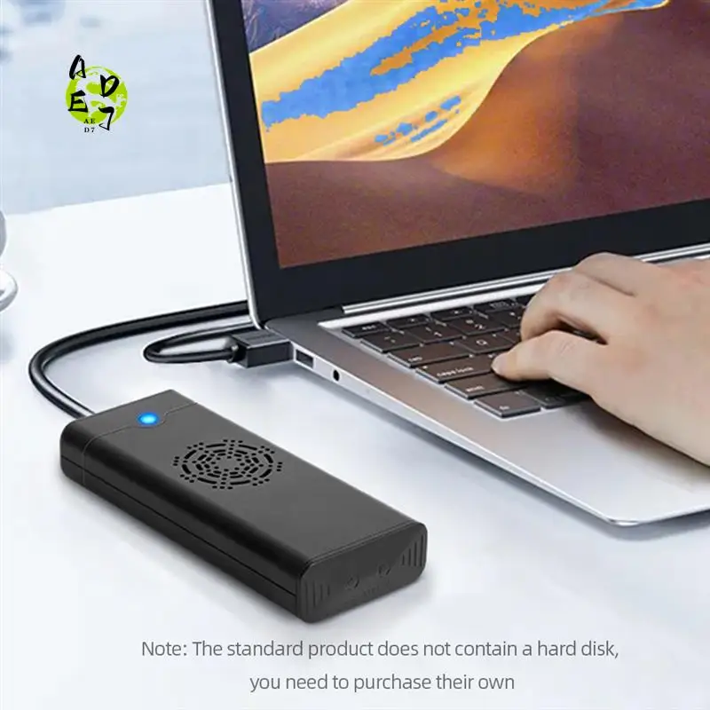 

AED7-M.2 NVME NGFF Dual Protocol External SSD Enclosure Adapter With Cooling Fan 10Gbps Type-C 3.1 SSD Box For 2230-B Durable