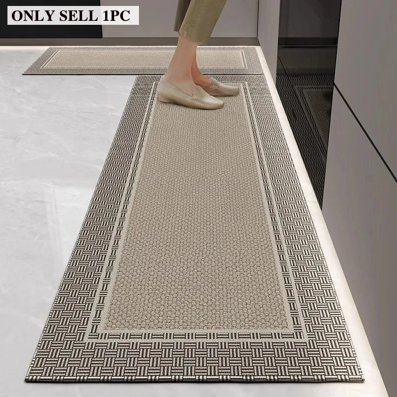 Kitchen Floor Mat Long Strip Rug Absorbent Stain-resistant Foot Mats Imitation Linen Printed Carpet Home Decoration Rugs Ковер