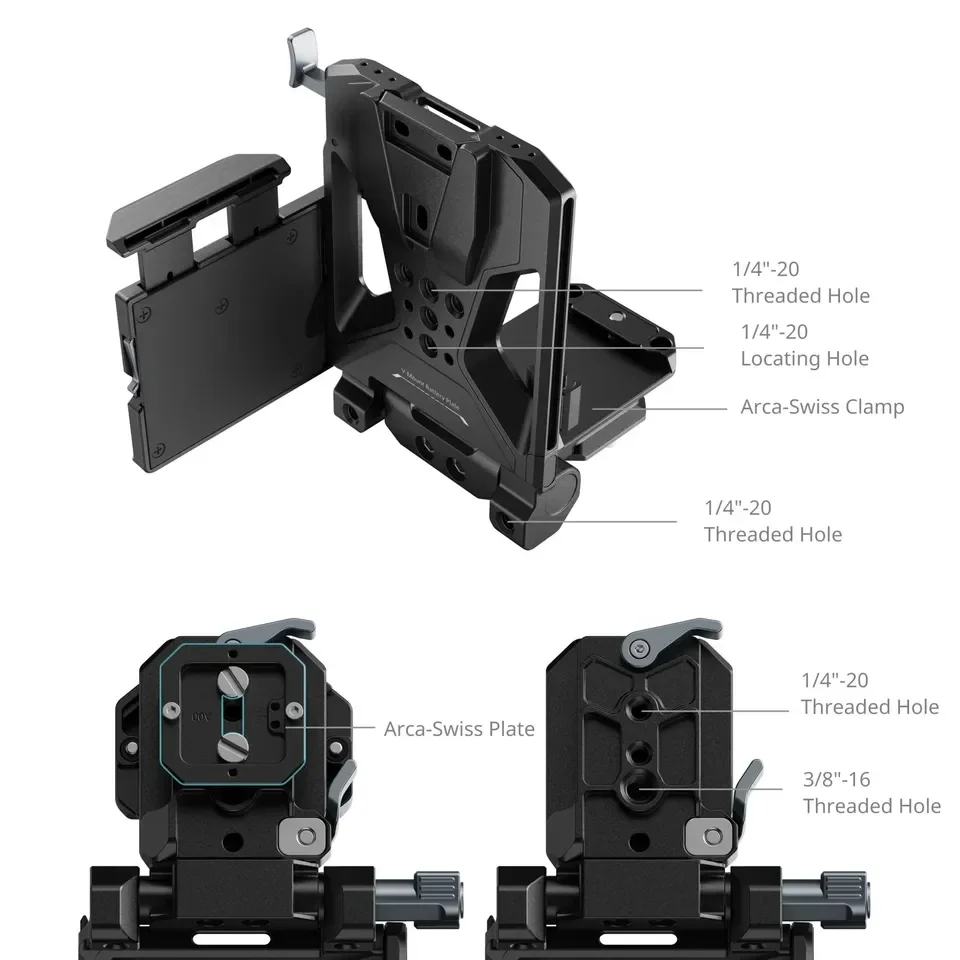 NEW For SmallRig 5315 Aluminum V-Mount Battery Mount Plate Kit for / DSLR/Mirrorless Cameras Arca- Foldable Design Quick