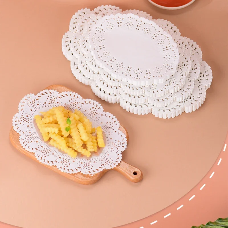 

140 Pcs Oval Lace Paper Doilies Doily Lace Placemats for Tables Wedding Christmas Birthday Party Cake Placemat Table Decoration