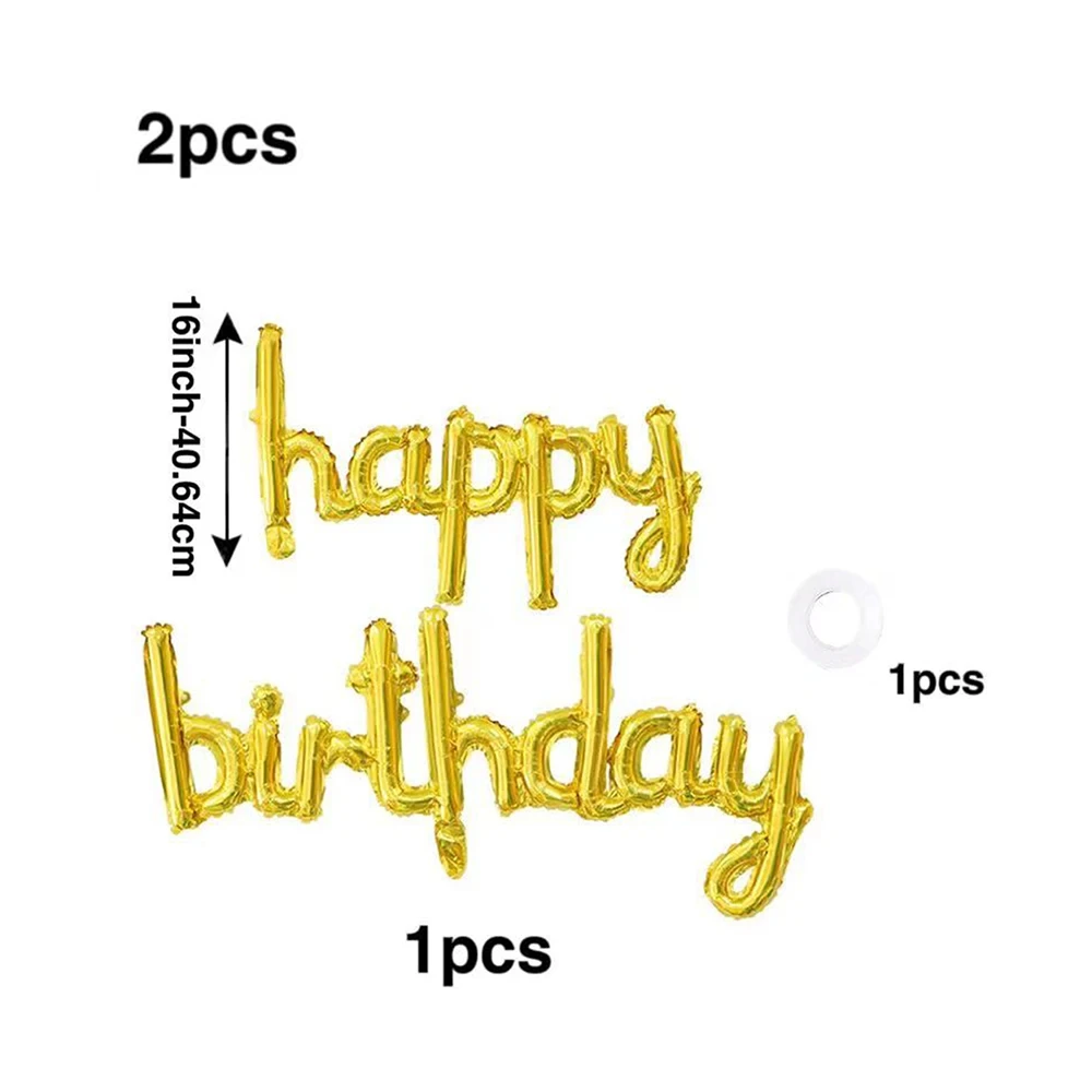 2 قطعة/المجموعة بالونات عيد ميلاد سعيد الوردي الأرجواني الألومنيوم احباط بالون حفلة عيد ميلاد الديكور لوازم المنزل DIY اكسسوارات الدعامة #6