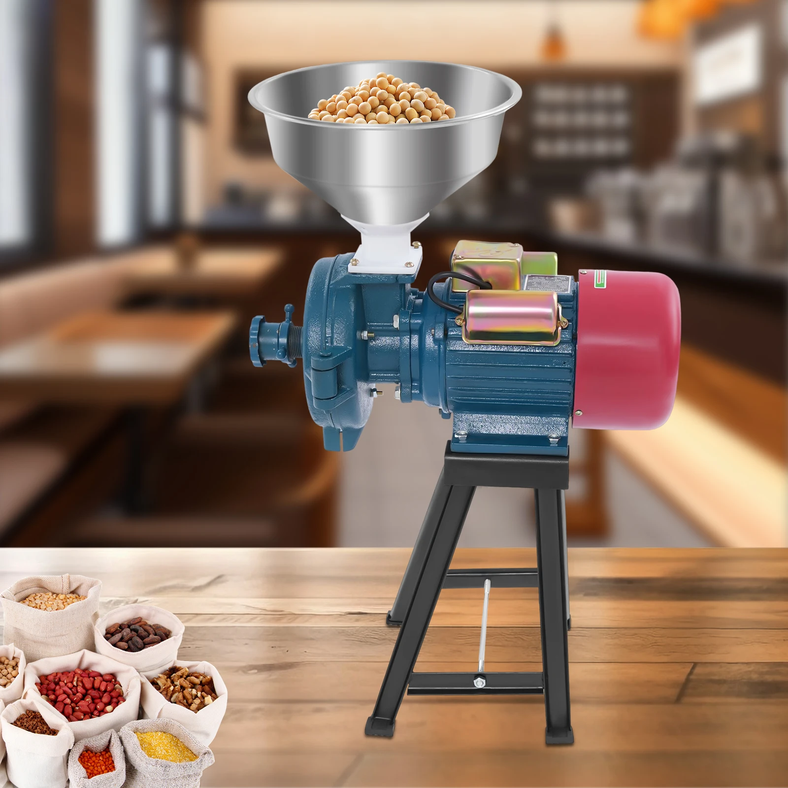 Grinder Machine Dry Electric Feed and Flour Mill Cereals Grinder Rice Corn Grain Coffee Wheat Grain Mill