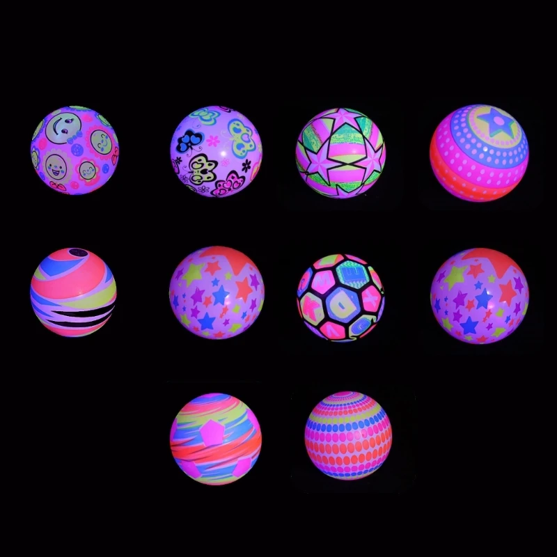 Large Luminous Jumping Ball High Bouncing Rubber Ball for Children Multi-color Glow-in the Dark Education Toys-Shiny Toy