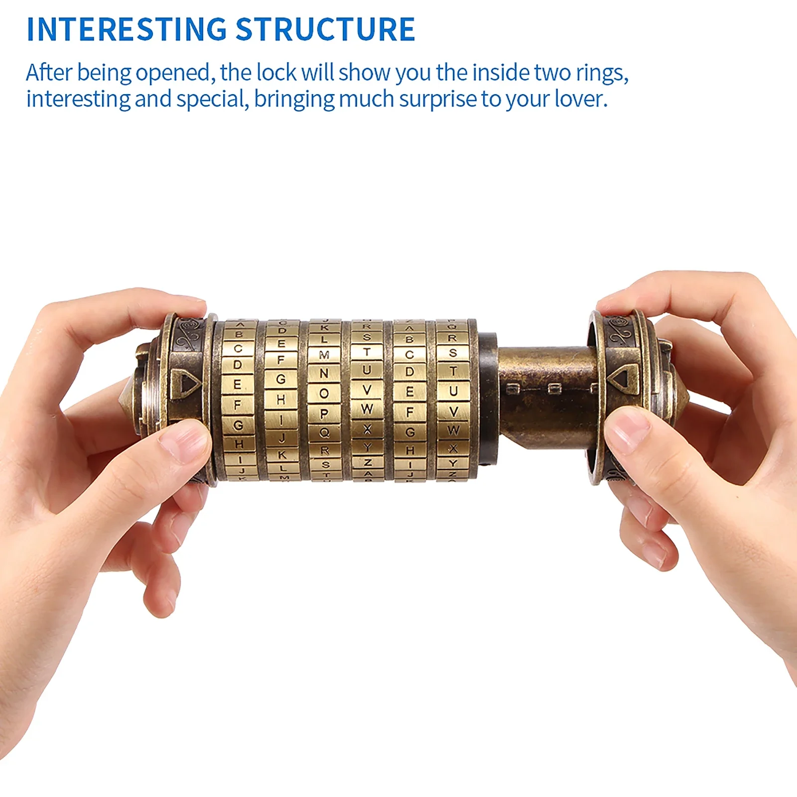 Imagem -06 - Metal Cryptex Locks da Vinci Brinquedos Educativos Presentes de Casamento Dia da Mãe Dia dos Namorados Presente Carta Password Escape