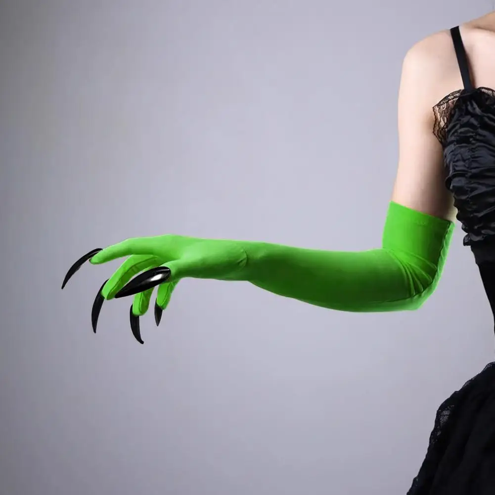 

Грайливые перчатки на Хэллоуин, перчатки с когтями ведьмы с длинными ногтями, шляпа ведьмы на Хэллоуин, реквизит, сценическое представление, женский денom