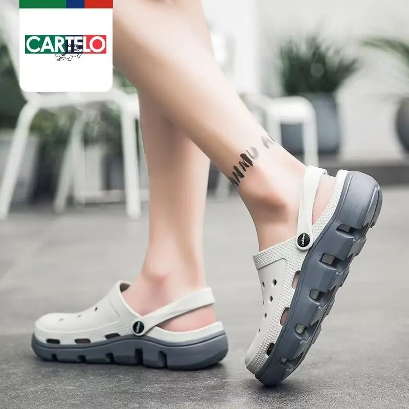 Мужские сандалии CARTELO, летние дышащие и нескользящие туфли на толстой подошве для улицы, повседневная пляжная обувь на мягкой подошве