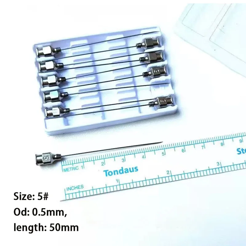 10-pack of 4G-25G stainless steel spotting needles, pointed syringe needles, suitable for liquid glues, oils, lab samples