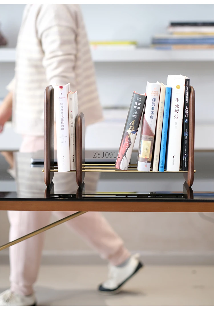 *Black Walnut Bookstand Desk Desk Desktop Storage Shelf File Rack