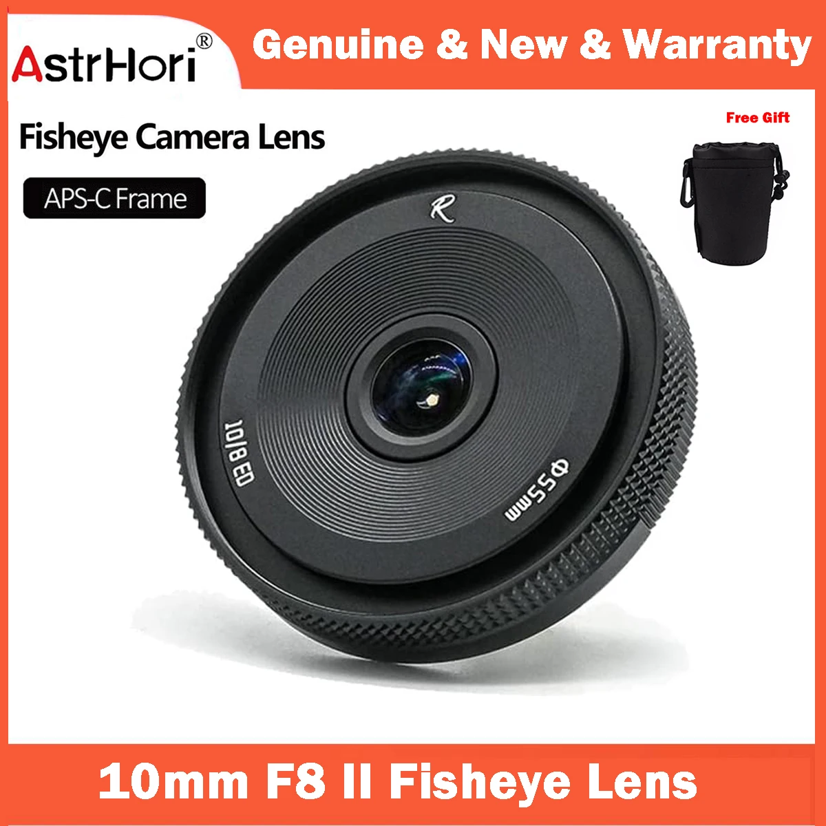 AstrHori 10mm F8 II Ultra Wide Angle Fisheye APS-C Manual Prime Lens for Sony Fujifilm Leica Sigma Panasonic LUMIX Olympus Nikon